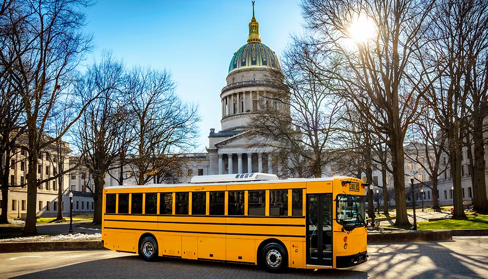 School buses in West Virginia by GreenPower