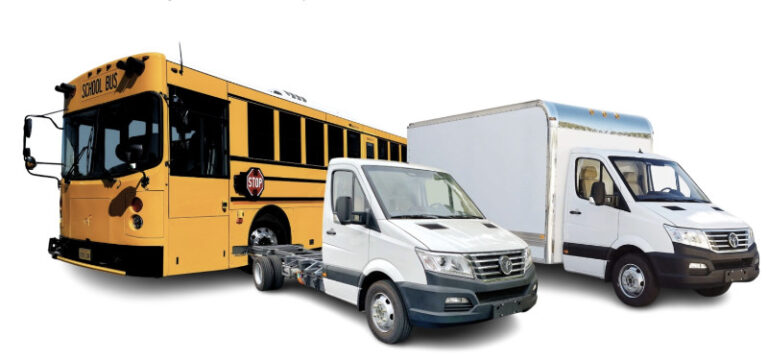 The GreenPower Type D all-electric BEAST school bus, the EV Star Cab & Chassis and the EV Star Cargo Plus will be on display at booth #1230 at ACT Expo in Las Vegas May 20 to 23, 2024.