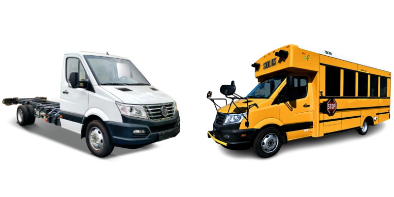 GreenPower’s EV Star Cab Chassis and Nano BEAST school bus.