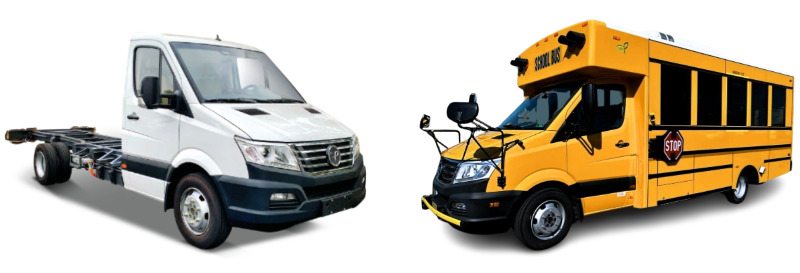 GreenPower’s EV Star Cab Chassis and Nano BEAST school bus.